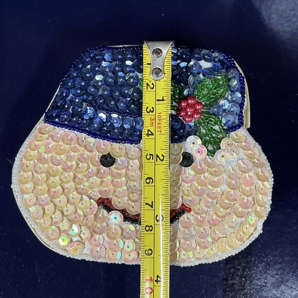 VTG Lot Of‎ 2 Satin Beaded Xmas Gift Trinket Box White Snowman & Red Santa  -D10 - Picture 6 of 8